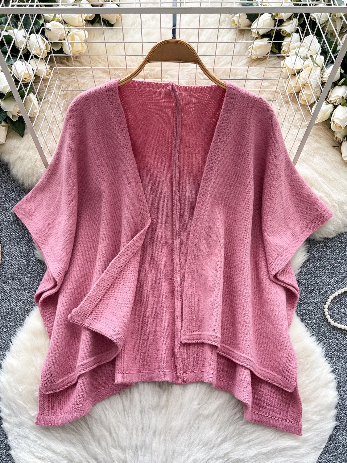 

Ladies Knitted Open Cardigan Loose Casual Sle Autumn New Faion Artistic Vintage Coat oulder Wrap Autumn Winter Outerwear