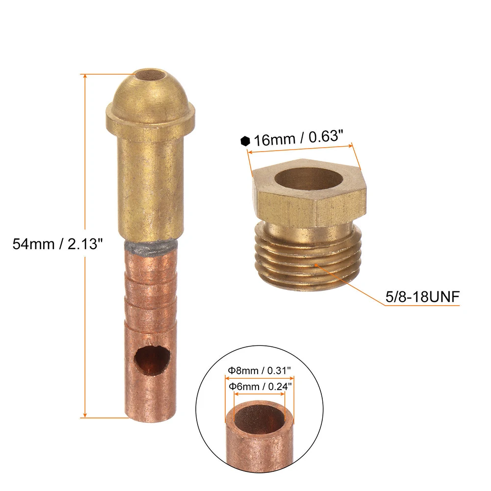 New Connector Adapter Connector Adapter TIG Welding Torch 5/8-18UNF Connector Adapter High Reliability Inner 6 Mm / 0.24 Inches