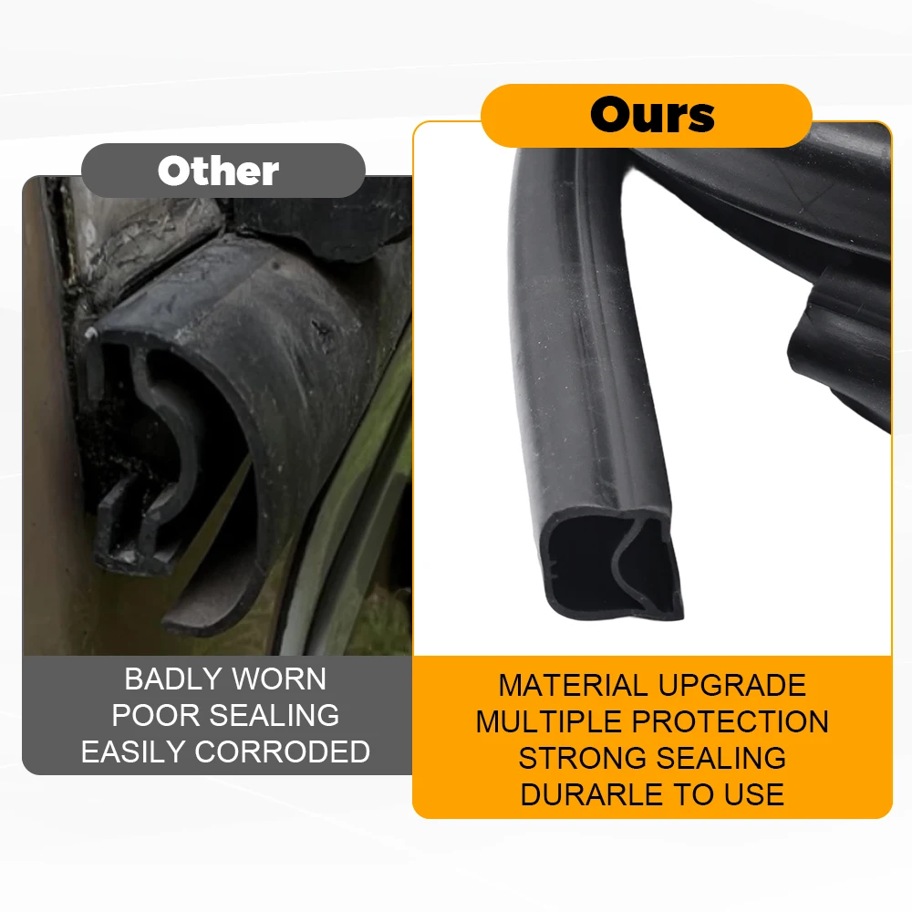 4 Meters D-Shaped Black RV Slide-Out Seal Weather Stripping for RV Doors And Windows Effective Seal for Slide-Out System