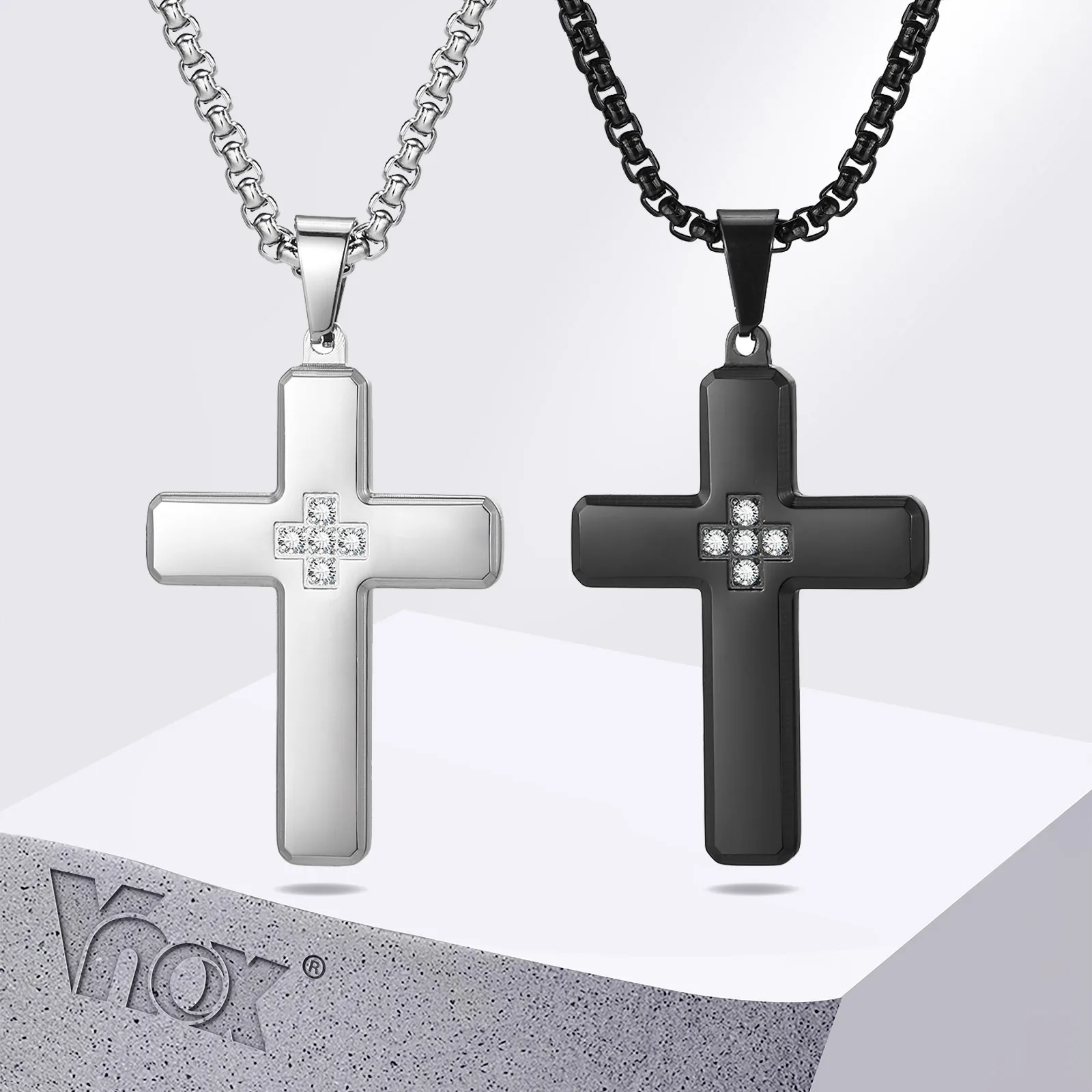 Vnox Mens Beveled E… - image