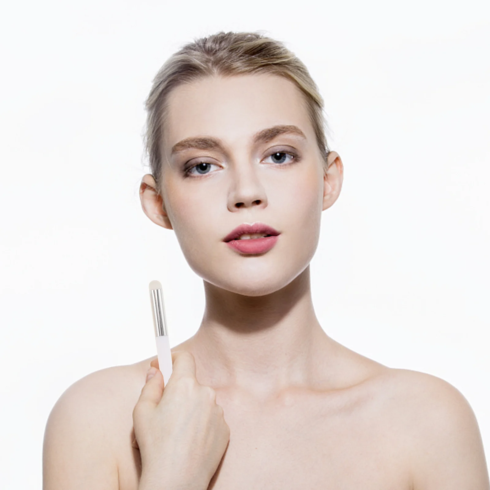 Set di 2 pennelli per labbra ultra morbidi con design a testa di fungo per un'applicazione precisa del rossetto, facile da applicare, lucidalabbra e balsamo