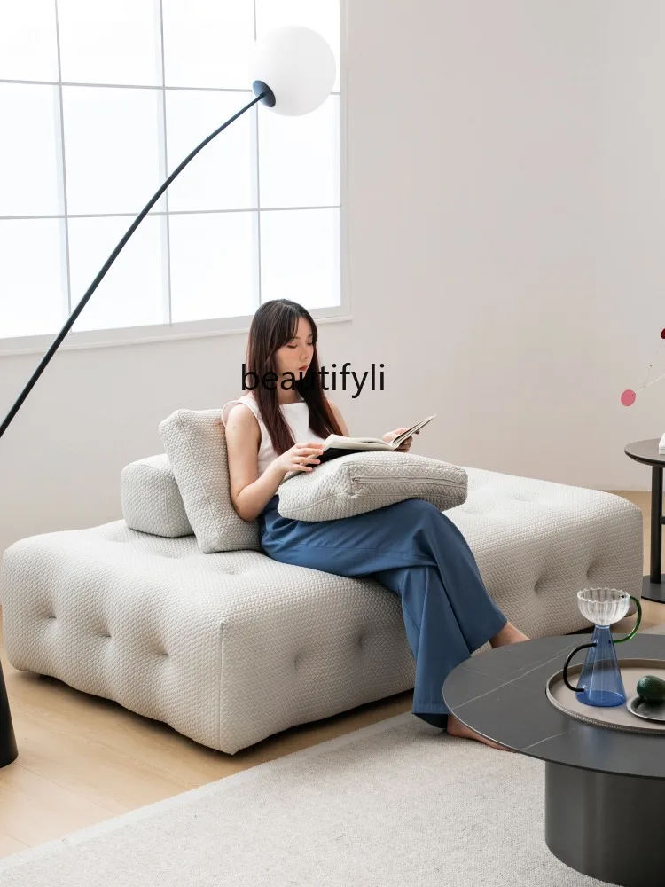 Non-Backrest Sofa Italian Minimalist Non-Armrest Small Apartment Designer One-Line Two-Way Sofa