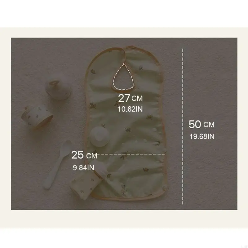 E06F Baby Voeding Drool Bib Cartoon Gedrukte Snapknop Speeksel Handdoek Waterdicht Burp Doek met zak voor pasgeboren peuter