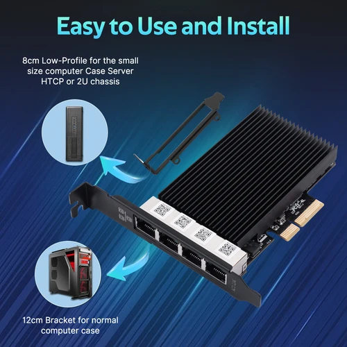 Imagen 2 del producto Fenvi 2500Mbps PCI-E a tarjeta de red RJ45 Chip I226 2,5G 100/1000/2500Mbps Gigabit Ethernet cuatro puertos para escritorio Win10/11