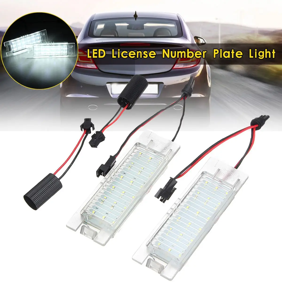 2pcs Error Free 18 LED Car Number License Plate Light Lamp For Opel Astra H J Insignia Zafira B Corsa C D E Meriva A B Vectra C