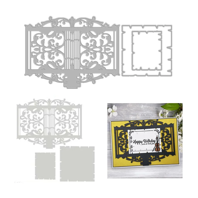 Cutting Dies Scrapbooking For Paper Making The Music Stand Card Front Die Set Embossing Frame Card Craft no Stamps