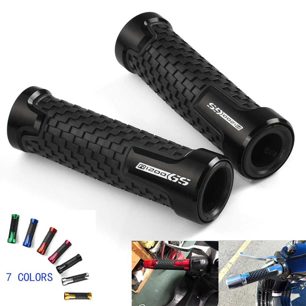 7/8 ''22 MILLIMETRI CNC Moto Manopole Del Manubrio In Gomma Mano Propulsore Manopole Accessori Moto Per BMW R1200GS R1200 GS R 1200 GS