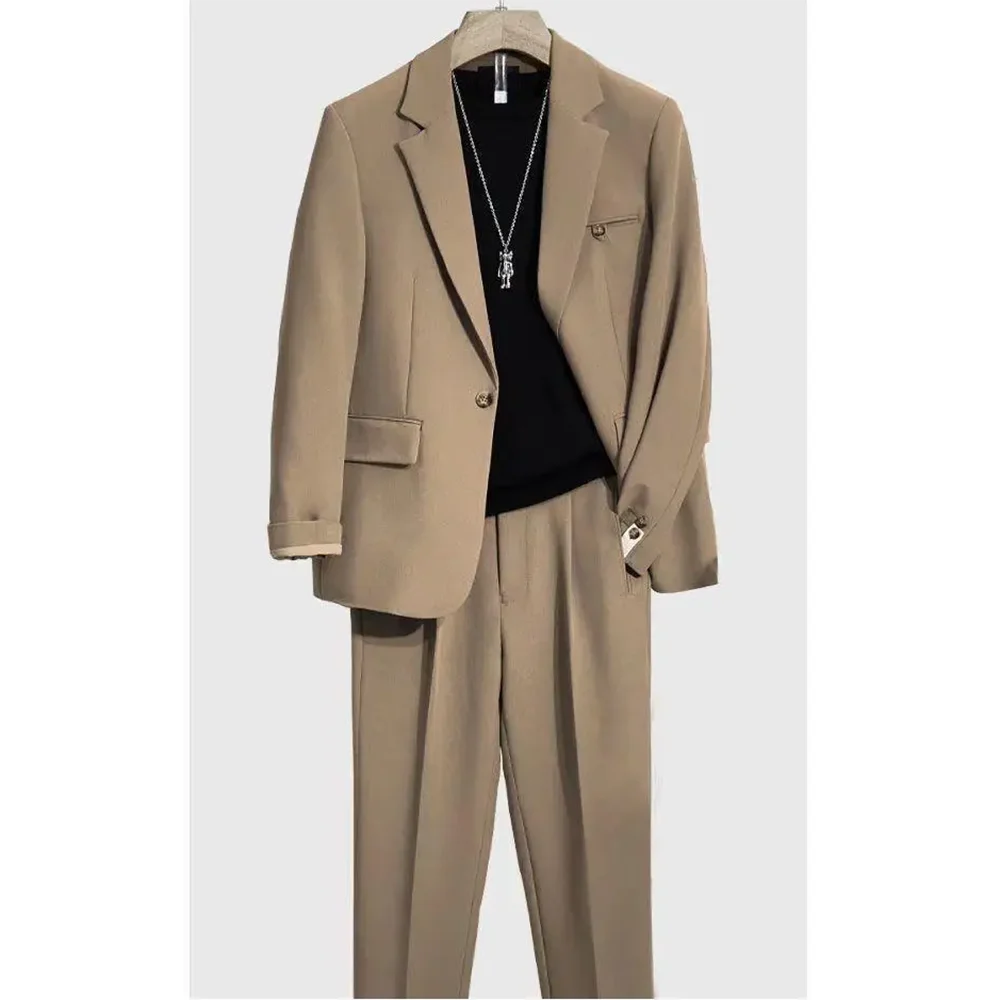 

New Arrive Men's Suit 2 Piecs Jacket Pants Single Breasted Peak Lapel Stylish Casual Social Party Clothing