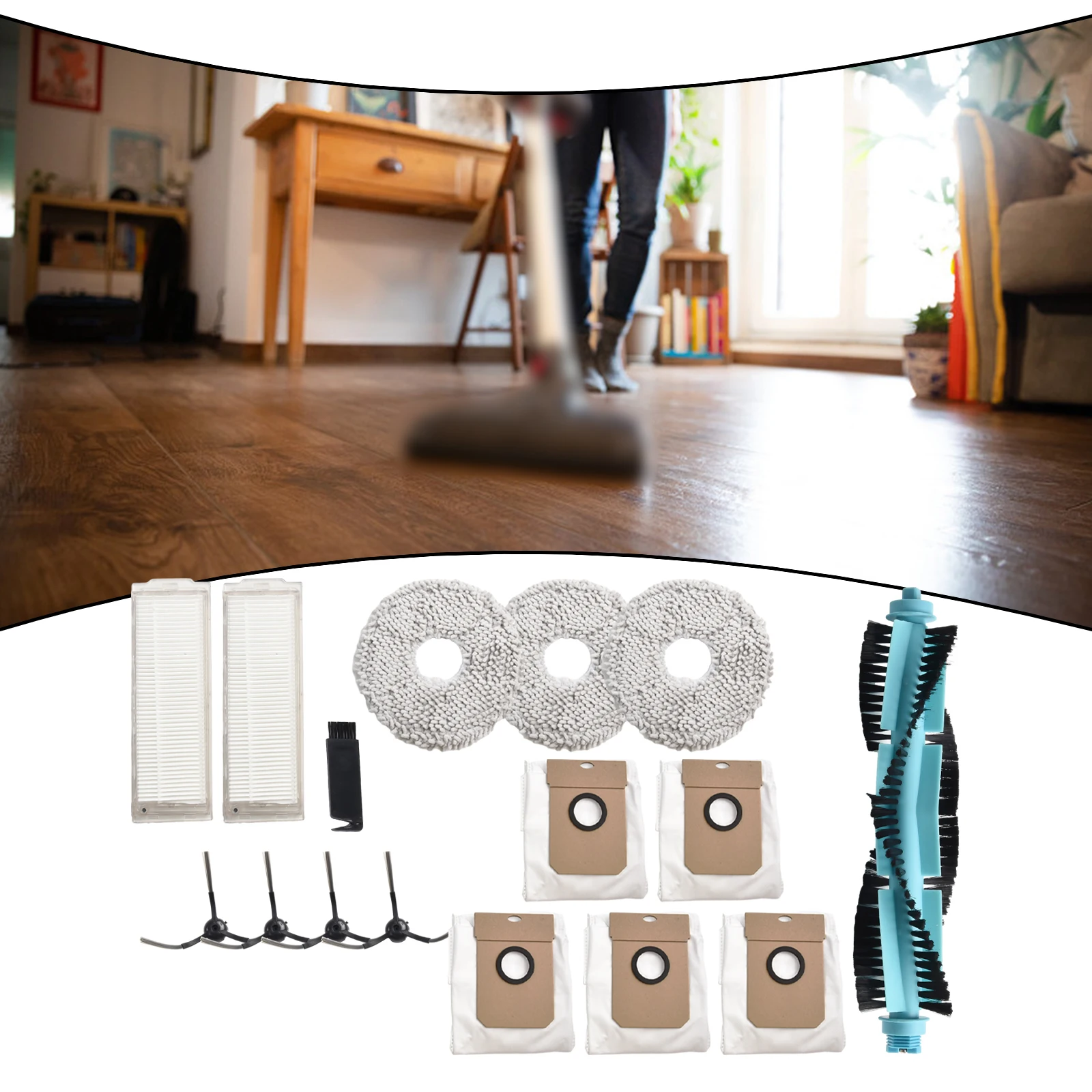 

Premium Package for Cecotec For Conga 11090 Roller Brush Mop Cloth Filter Dust Bags Side Brushes and Cleaning Brush