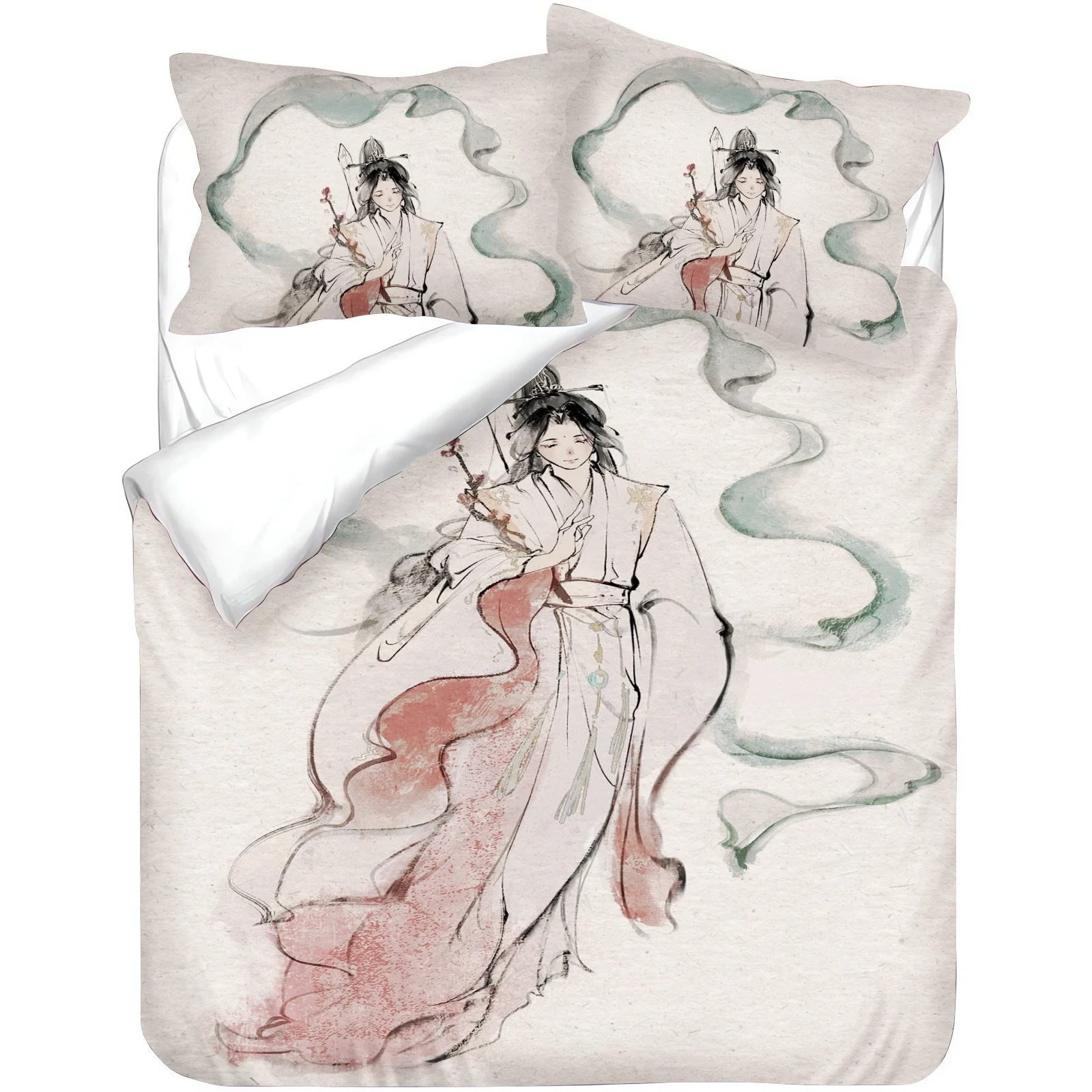 Heaven Official's Blessing Anime Bedding Set, Polyester Digital Print Duvet Cover, Zipper Closure Machine Washable Kids Decor