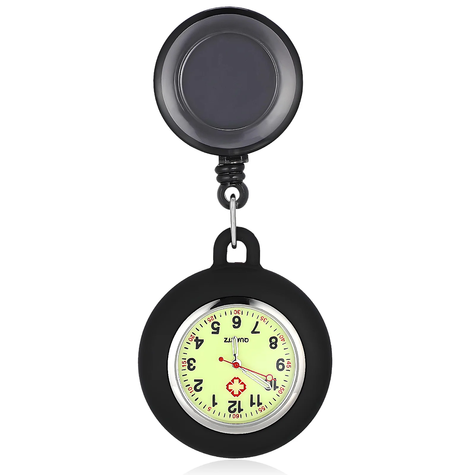 

Luminous Doctor Watch Watch Clip-On Mens Clear Number Lightweight Durable Premium Material Smiling Face