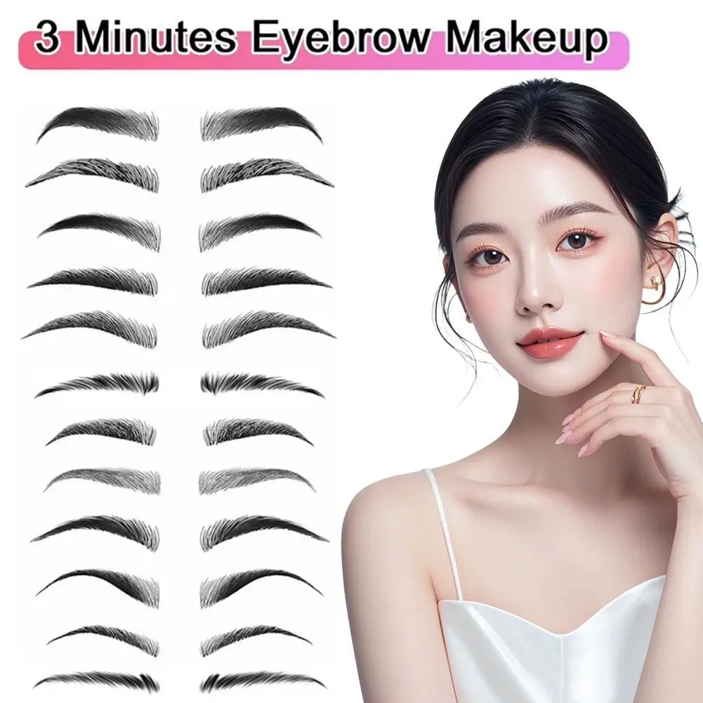 Eyebrow Stencil Kit with Headband Reusable Cards Adjustable Measurement Scale for Perfect Symmetrical Brows Home Makeup Training