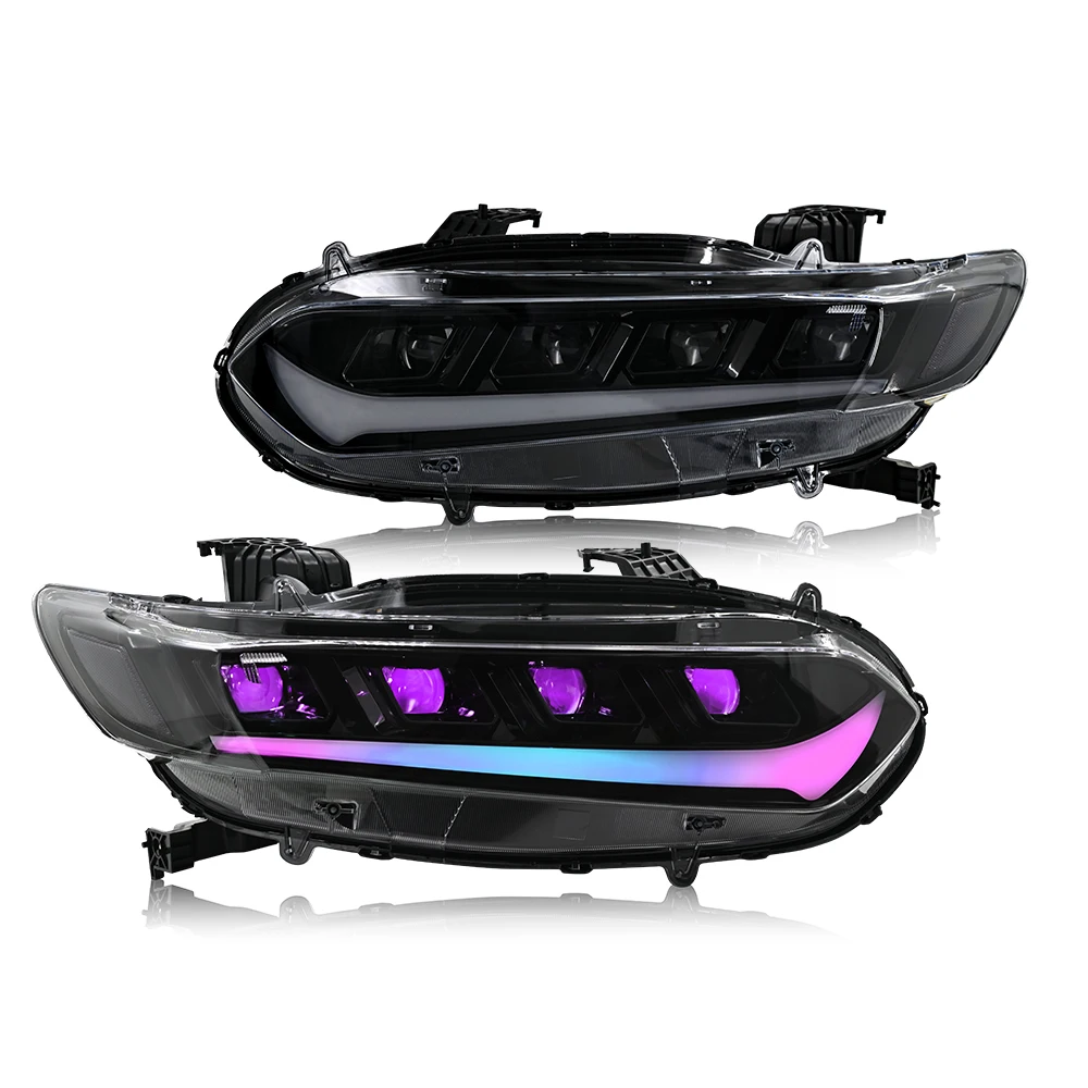 RGB Headlights for Honda Accord 10th Gen Sedan Assembly 2018 2019 2020 2021 Front Lamp