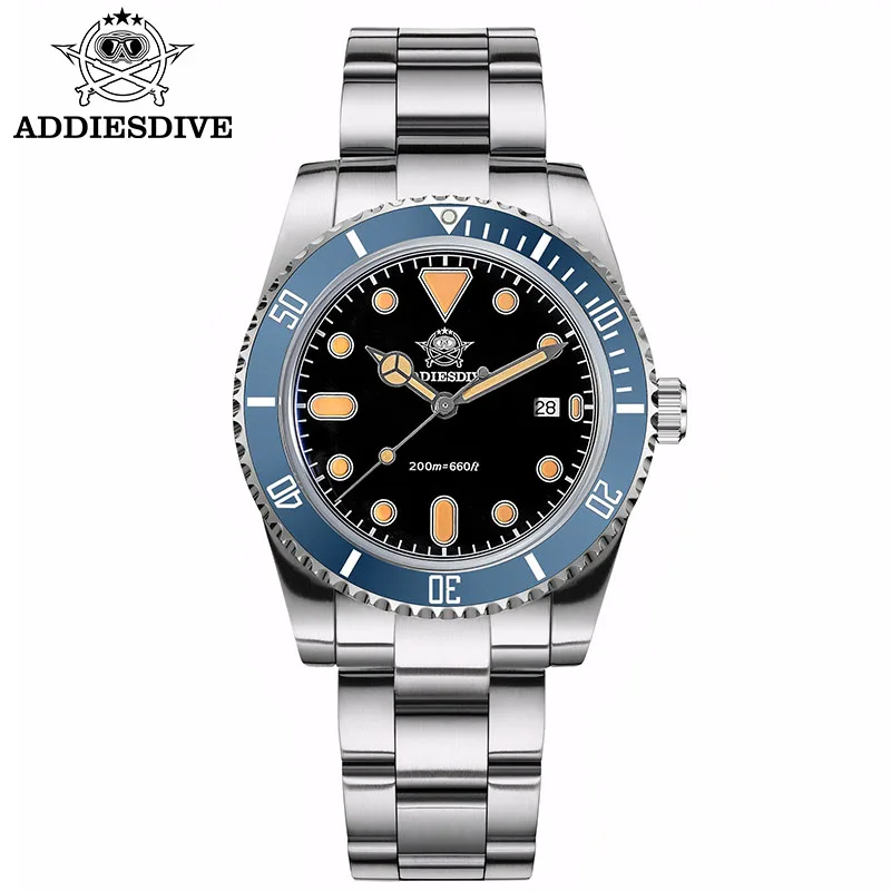 

ADDIESDIVE новые роскошные мужские часы для дайвинга 39 мм 200 м C3 светящиеся пузырьковое зеркало стекло керамический безель мужские кварцевые аналоговые часы