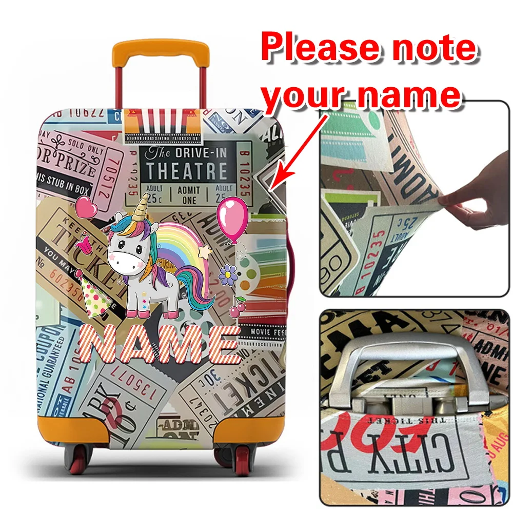 Personalized Customized Name Trolley Box Cover Wear Resistant Thick Elastic Luggage Cover Protector 18-32inch Travel Accessories