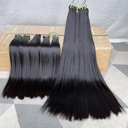 Straight Human Hair Bundles Double Drawn Thick Hair Extensions For Women Raw Hair Bundles Deal Vietnamese Hair Remy Extensions