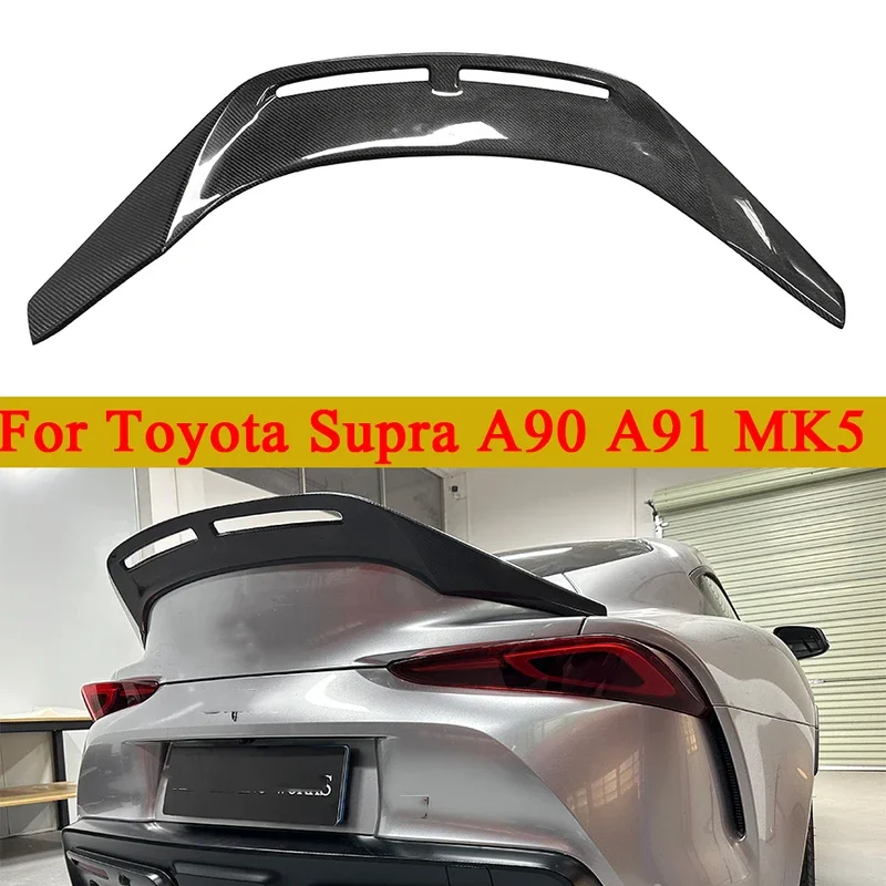 

For Toyota Supra GR A90 A91 MK5 Carbon Fiber Tail fins Rear Trunk Spoiler Guide Rear Wing Upgrade Car Accessories Body Kit