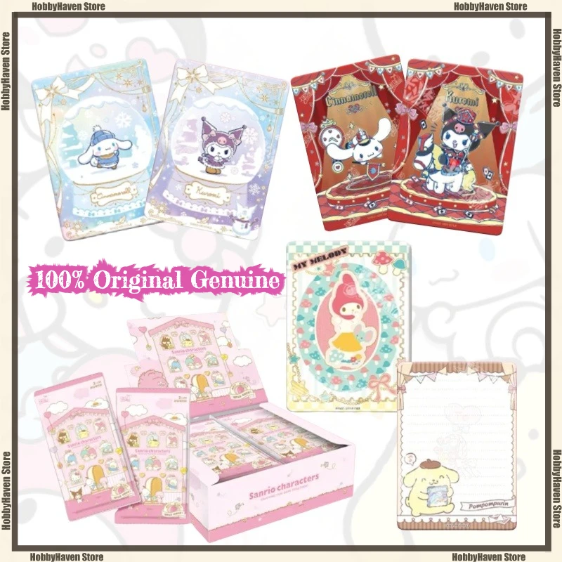 

В наличии Карточная игра Sanrio Family Fun Movie Pack Теплая зима и снежная часть 1, натуральная аниме-карта, коллекция периферийных устройств, подарок