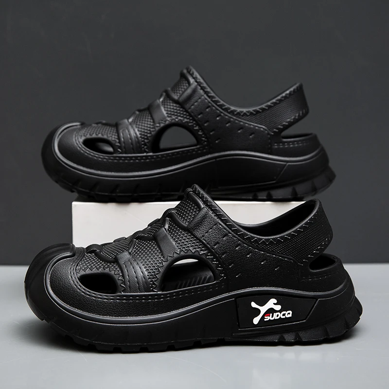 Nuove scarpe casual slip-on in morbida pelle per sport all'aria aperta da uomo 2025 Sandali da spiaggia comodi e traspiranti estivi Suola in EVA per il tempo libero