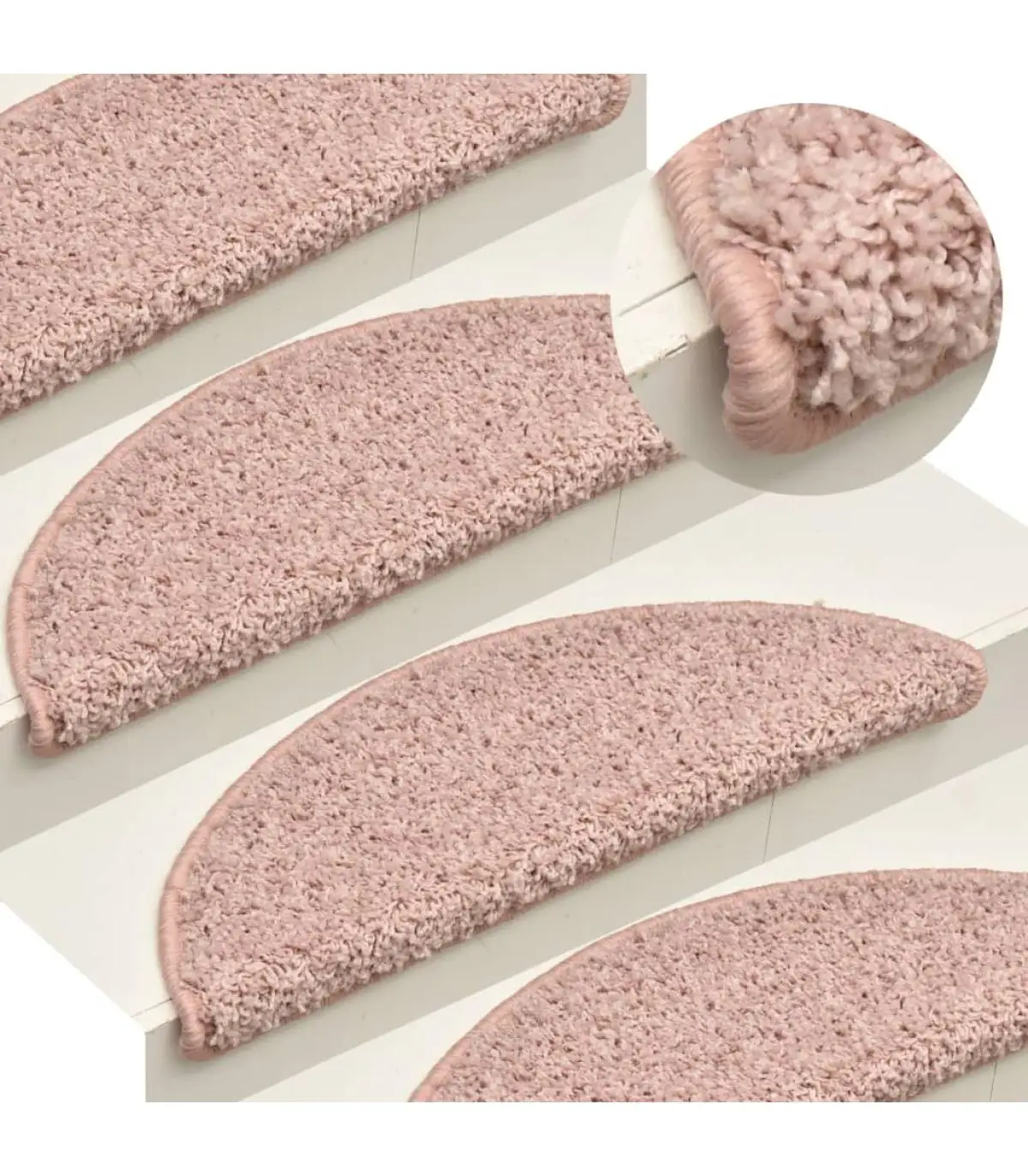 Step mats stair tread mats 15 Pcts light pink 56x17x3 cm