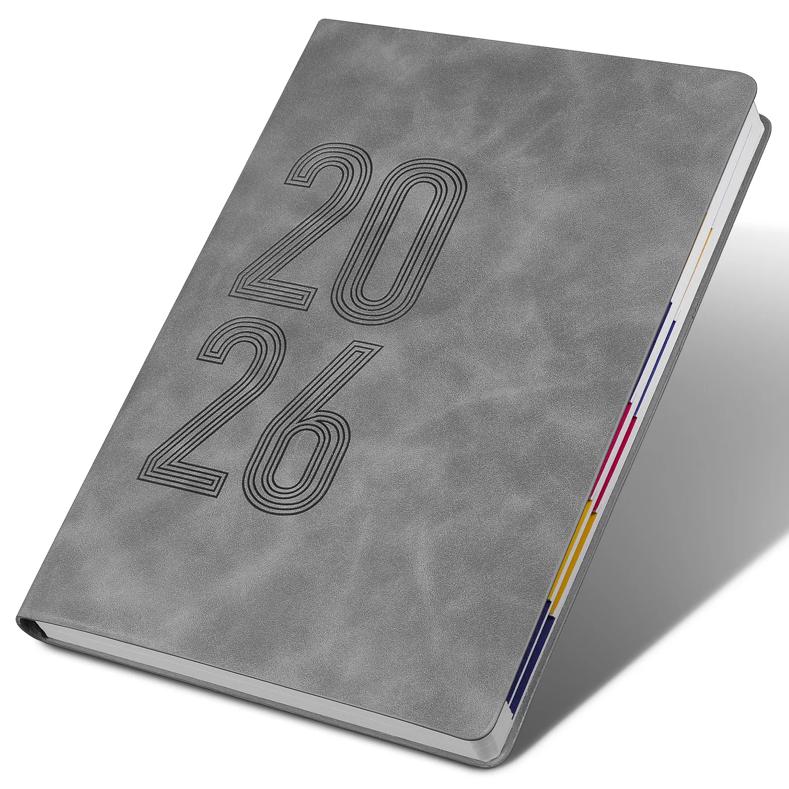 

Ежедневник-планер на 2026 год, формат А5, мягкая обложка из ПУ, еженедельный и ежемесячный календарь, трекер привычек, журнал, на 12 месяцев, для дома и офиса