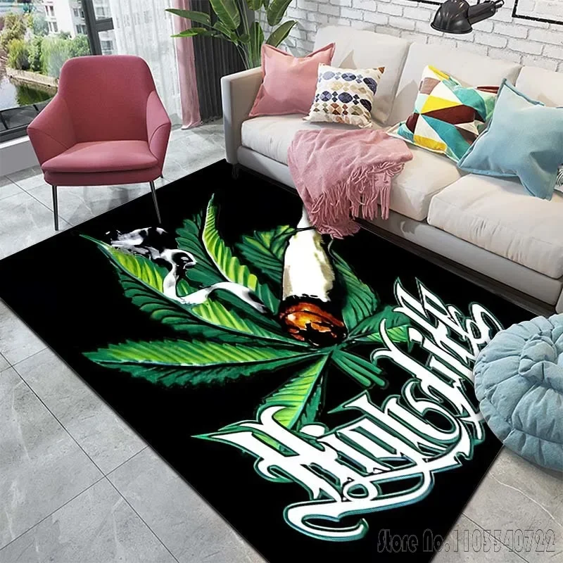 Psychedelic Leaves Pattern Carpets for Living Room Bedroom Floor Mat Decor Anti-slip Rugs Sofa Mat Home Decor Area Rug