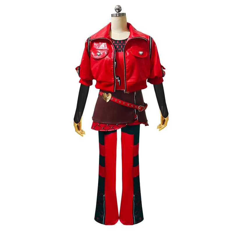 Movie Descendants The Rise of Red Cosplay Costume Red Leather Uniform Halloween Carnival Cosplay Customized Clothes