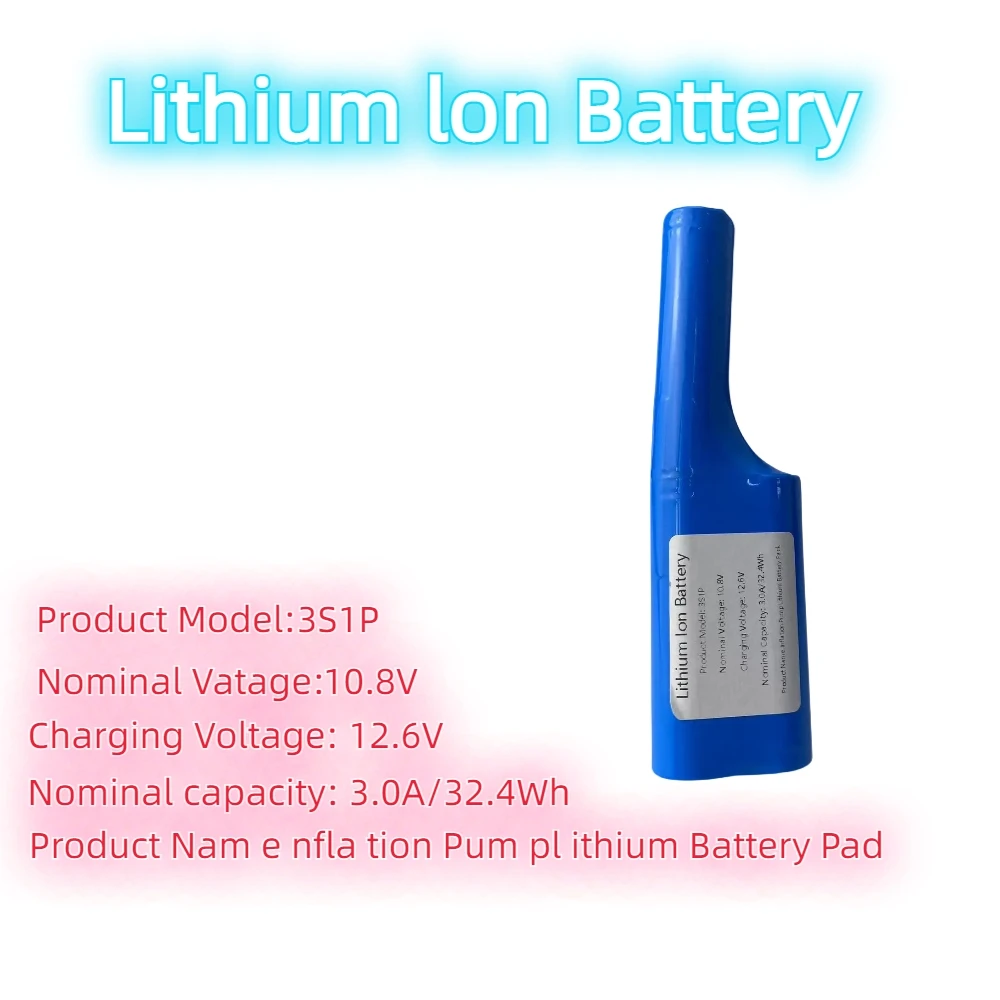 

10.8V 3000mAh Rechargeable Three Long Strip Inflatable Pump Lithium Battery Pack, Vacuum Cleaner Battery Pack