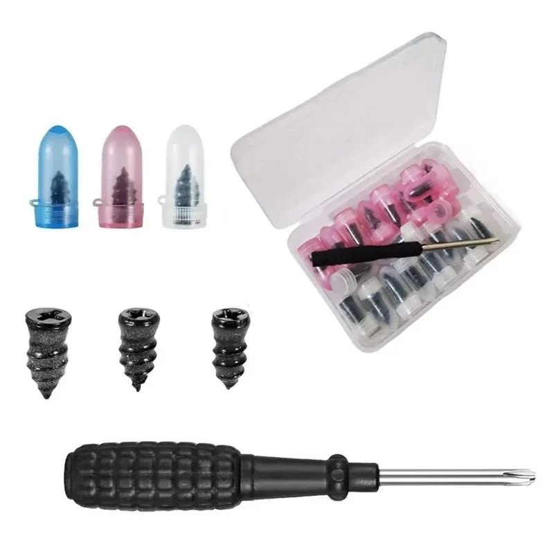 Kit de Reparo de Pneus Automotivos com Parafusos de Borracha e Pregos para Reparo de Pneus a Vácuo, Confiável e Portátil