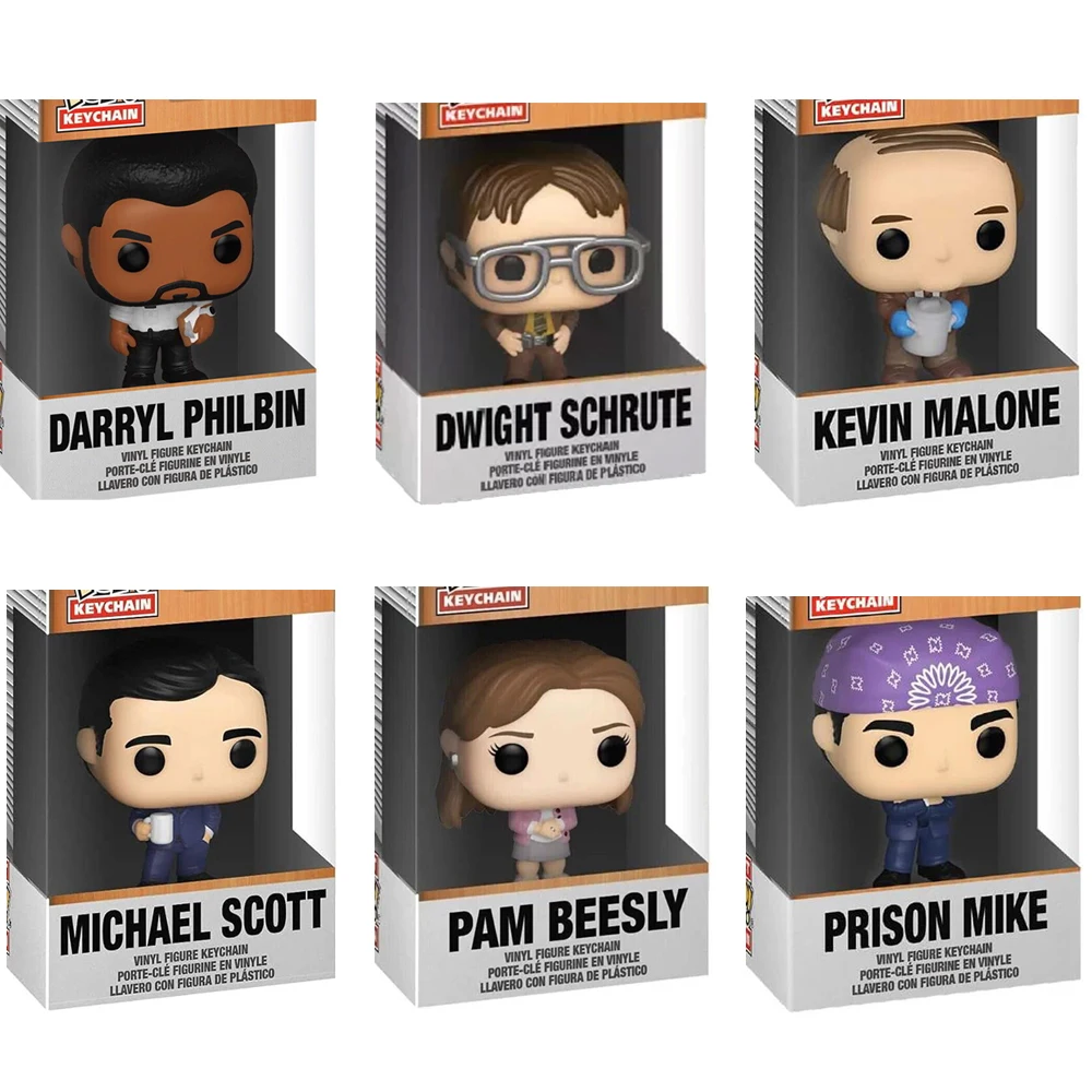 سلسلة مفاتيح الجيب The Office Dwight Schrute Prison Milk Figure Pam Beesly Kevin Toys #1