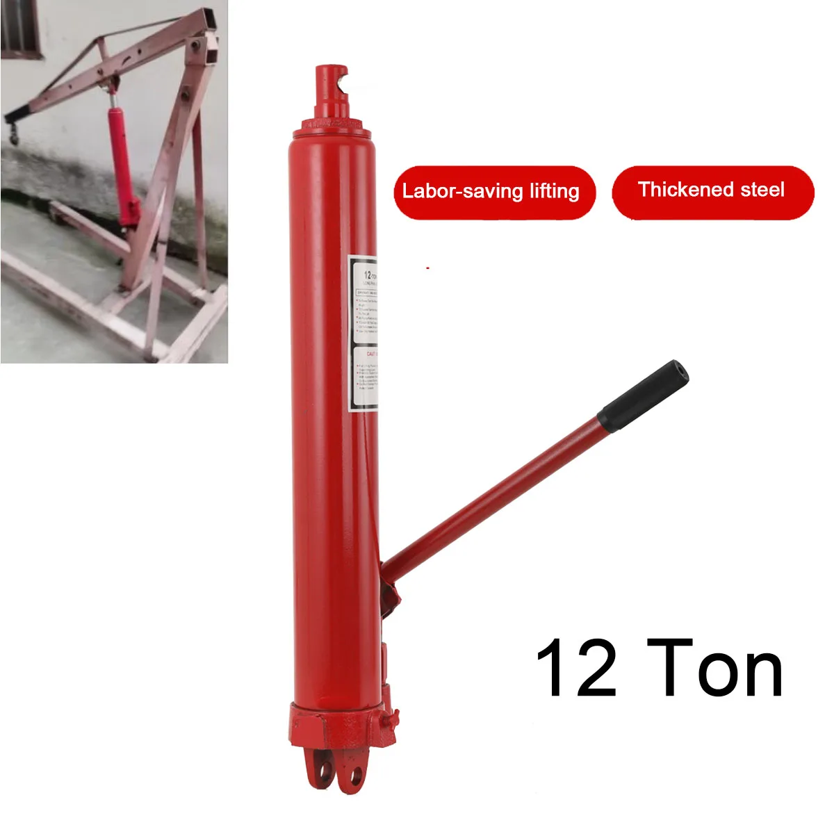 12T Engine Hydraulic Jack Lift Hoist Tool 12 Ton Hydraulic Jack Repair Tool Long Ram Manual Replacement
