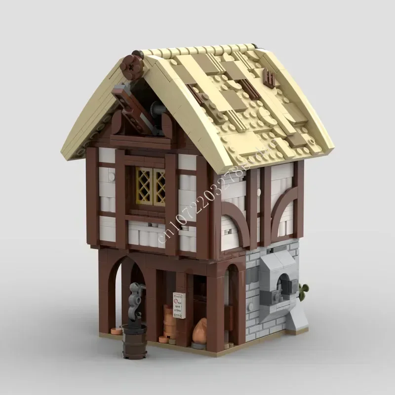 901PCS   Medieval Warehouse  MOC Custom Puzzle Famous Castle City Street View Modular Creative Collection Birthday Toys Gift