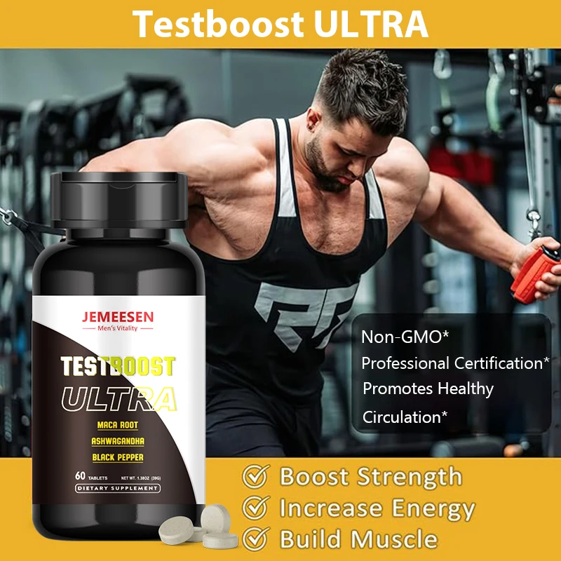 Organic Testboost ULTRA Maca Ashwagandha Pills Supports Reproductive Health Natural Energizer