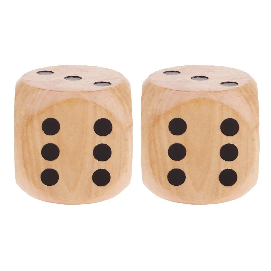 2x 5cm Large Wooden Cube with Rounded Corner for , Tailgating