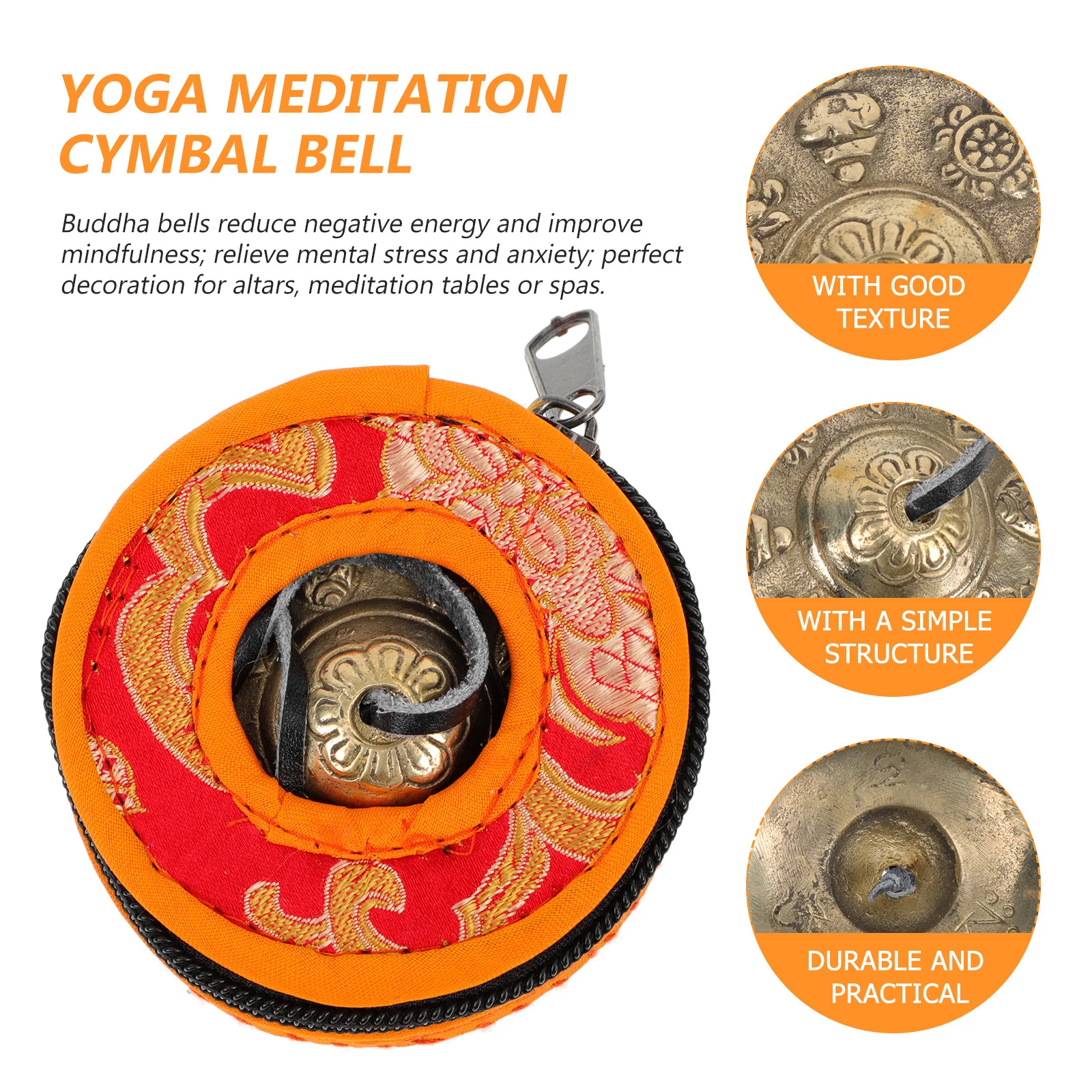 

Exquisite Pure Copper Cymbals Bell Small Size Yoga Meditation Instrument for Buddhist Religious Practice Nepal Style Finger