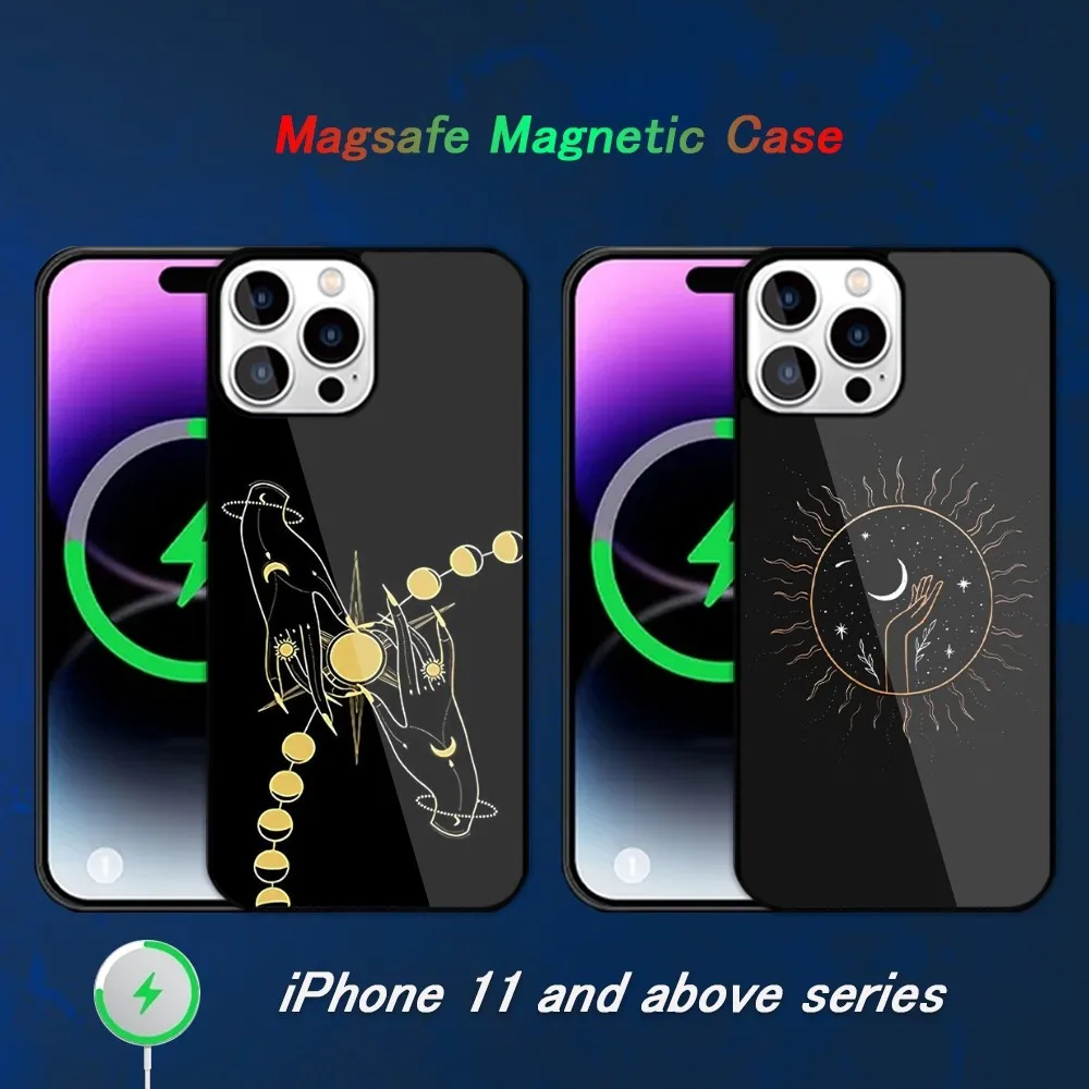 C-Celestial H-Hands A-Art P-Print Phone Case For iPhone 15 14 13 11 12 Pro Max Plus Magsafe Magnetic Phone Cover