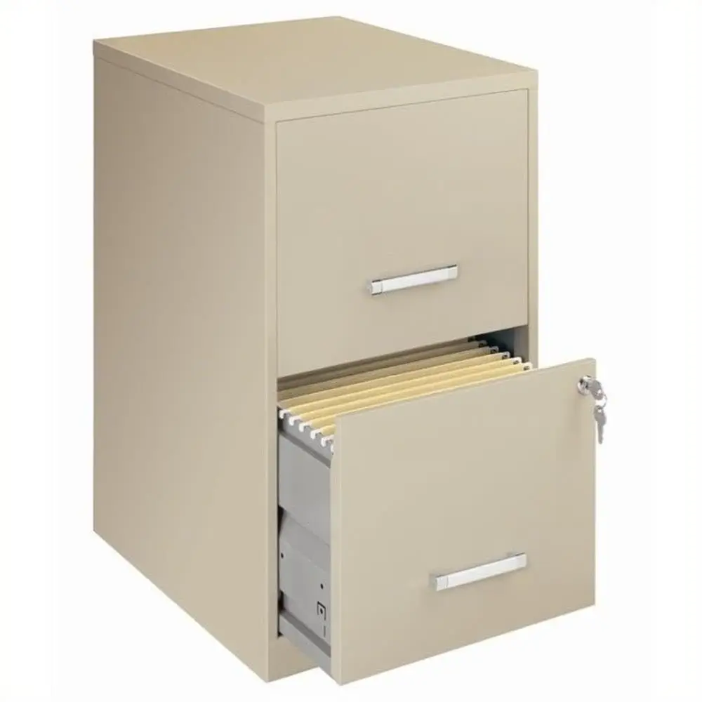

18" 2-Drawer Metal Filing Cabinet Mobile Locking Letter Legal Home Office Beige, Customized