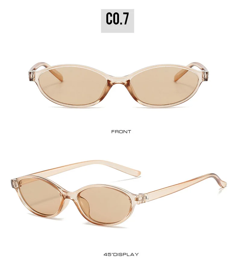 Retro Oval Frame Sunglasses Fashion Personalized Trendy Small Frame Sunglasses Punk Cat Eyes Sunshade Sun Protection Glasses