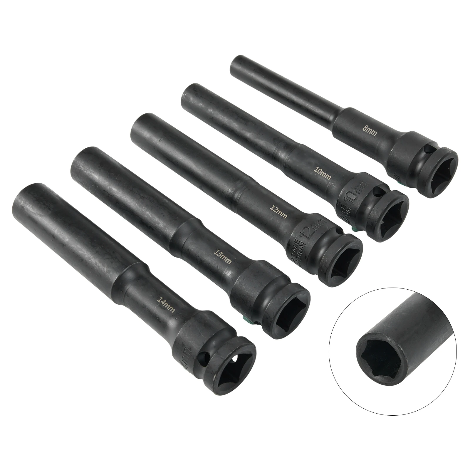 5PC 1/2 Inch Drive Deep Socket Extra Deep Bolt Nut Driver Bit 8-24mm Socket Adapter Spanner Converter For AC Electric Wrench