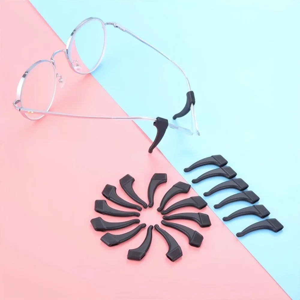 10 pairs Ear Grip Hooks Anti Slip Holder Silicone Ear Hook Glasses Leg Sleeve Bracket Fastener Clear Anti Fall Eyewear Holder