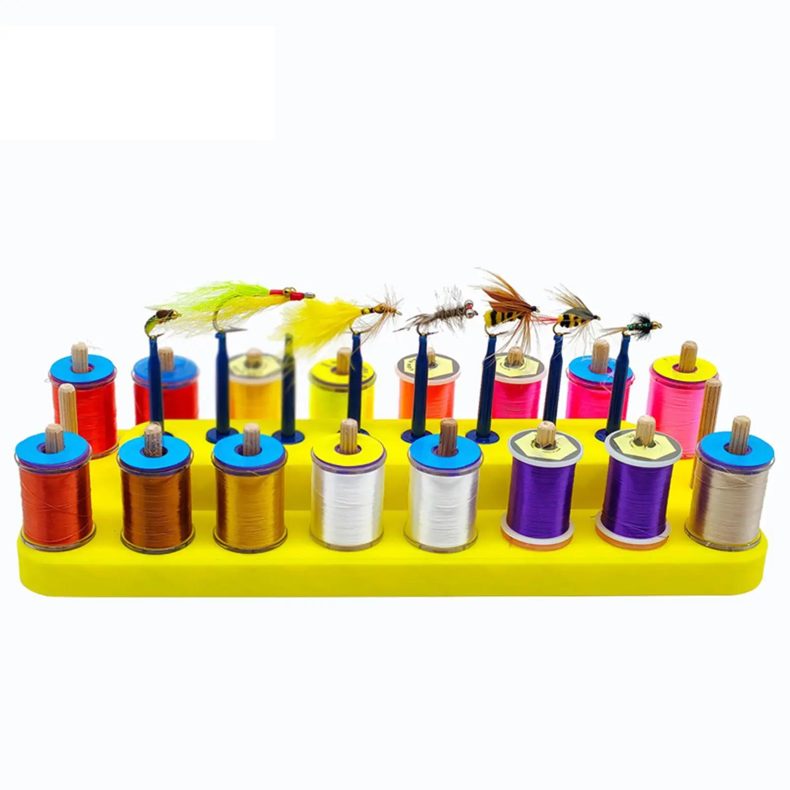 

Fishing Fly and Thread Reel Storage Rack Accessory Sturdy Lure Showing Stand