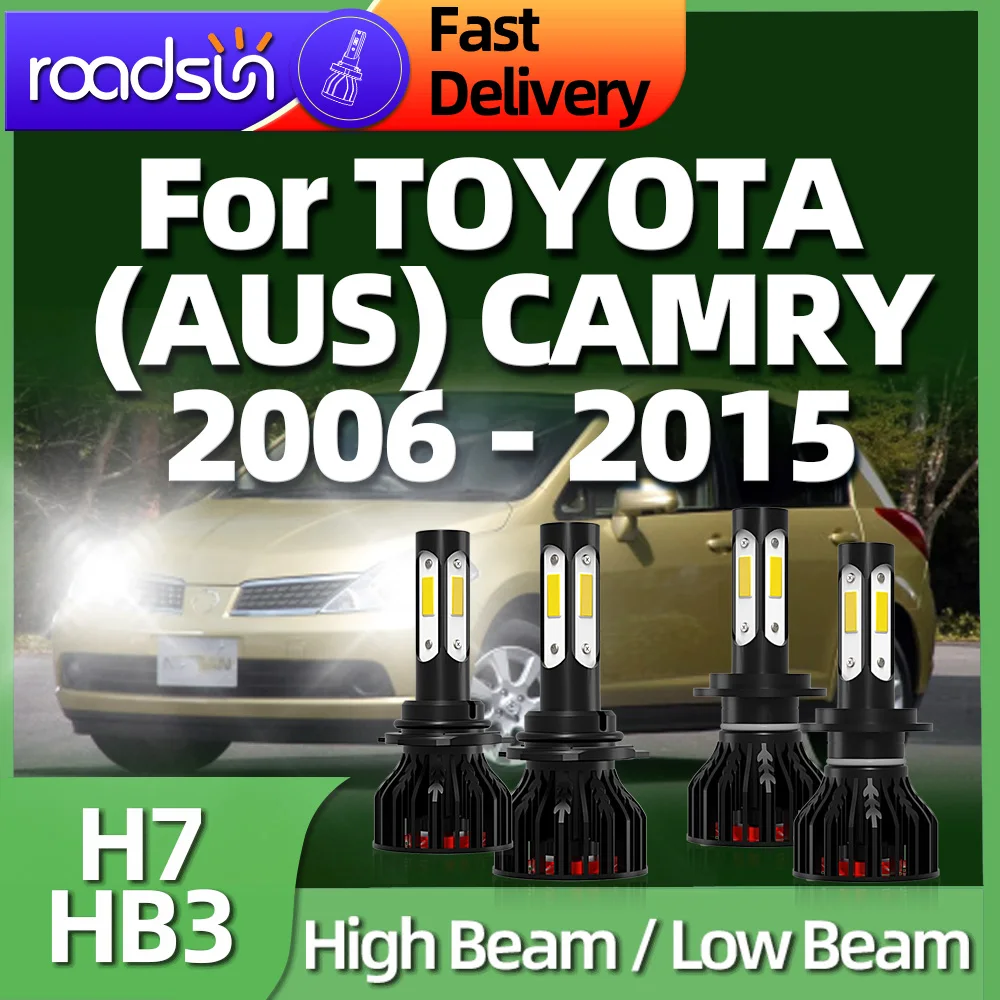 Roadsun 20000LM LED Light 6000K H7 HB3  Car Headlight For TOYOTA  (AUS) CAMRY 2006 2007 2008 2009 2010 2011 2012 2013 2014 2015