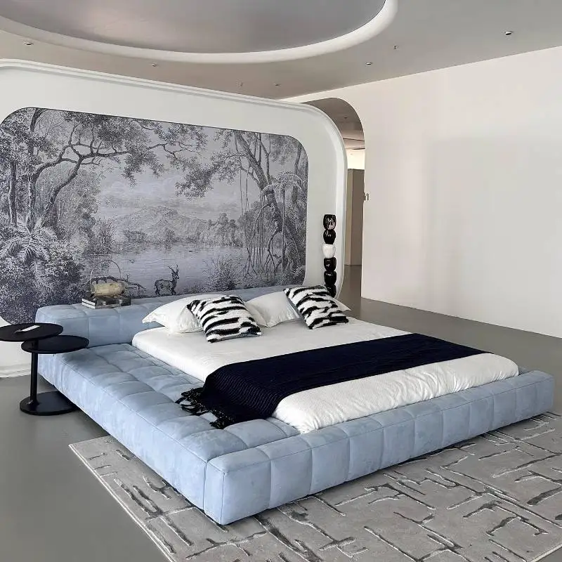 

Minimalist Design Double Bed Japanese Unique Wooden King Size Double Bed Camping Pliable Modern Cama Matrimonial Furniture Home