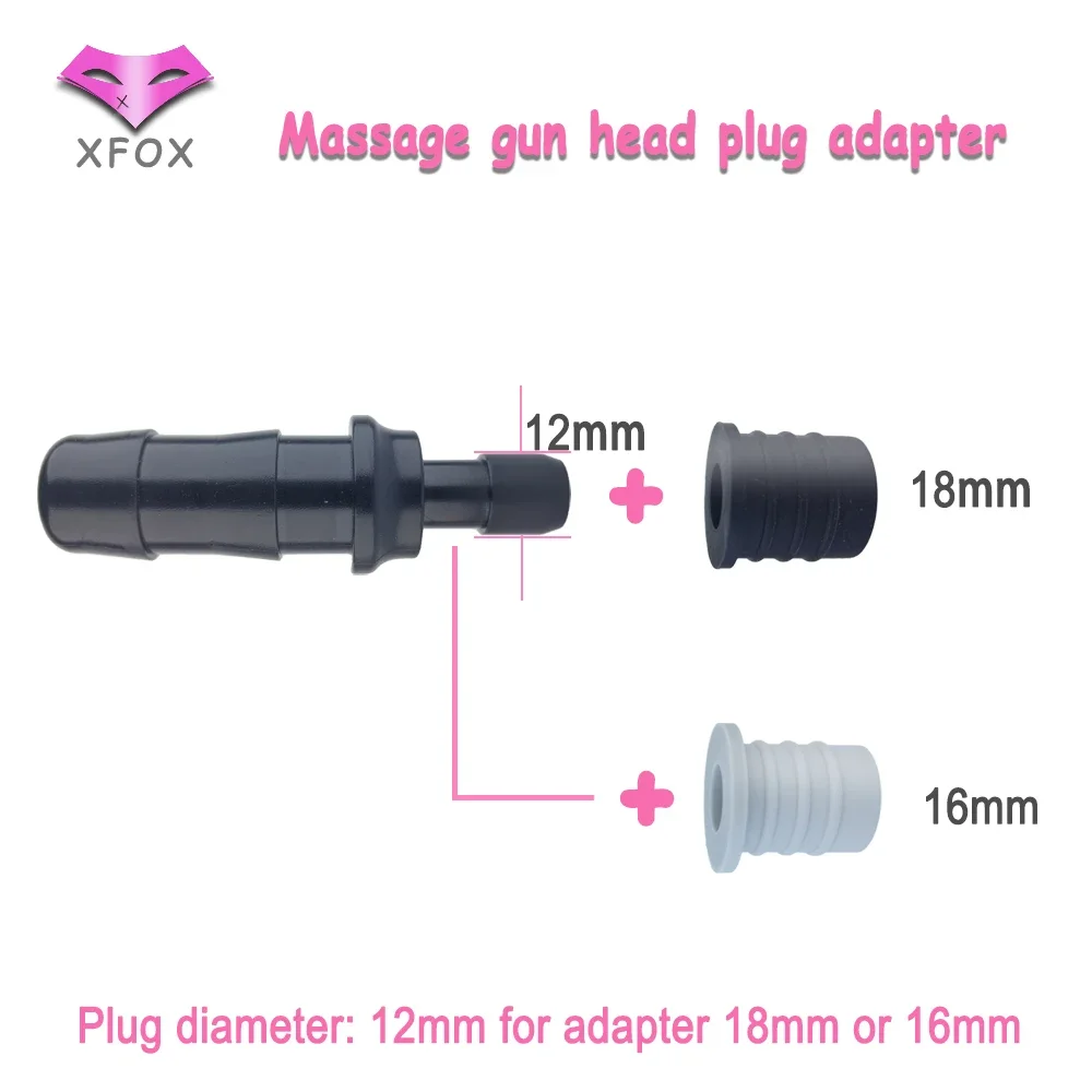 Massage gun adapter plug diameter 12mm adapter 18mm or 16mm fascia gun adapter Rubber ring for fascia gun massage head