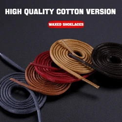 Cotton Waxed Shoelaces Round Rope Shoe laces Boots Laces for Shoes Waterproof Leather Shoelace 60/80/100/120/140/180cm 1Pair