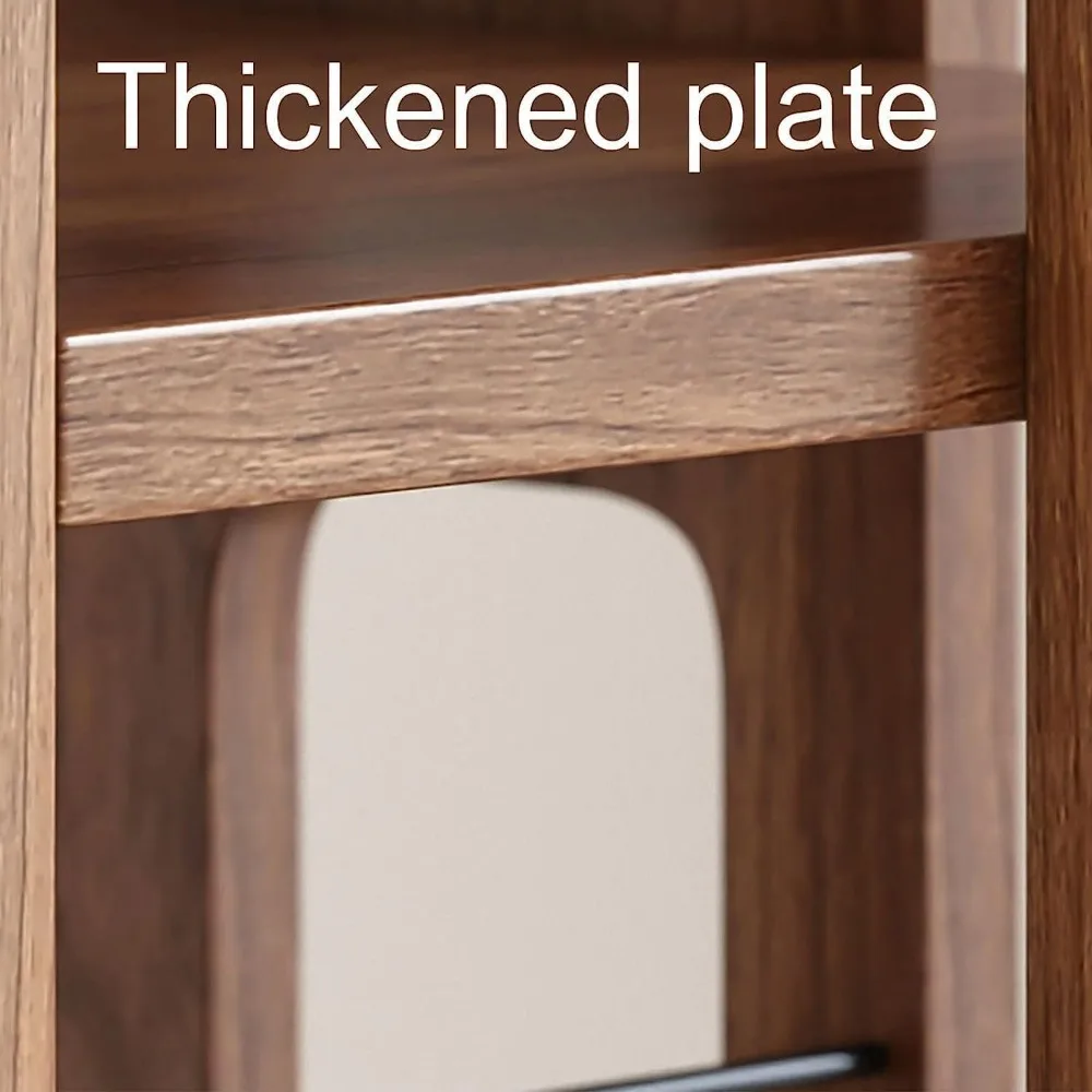 خزانة كتب خشبية دوارة من 4 طبقات للمكتب المنزلي، 360 درجة ° دوار، 44 × 125 سم، تصميم ضيق، حل تخزين موفر للمساحة #4