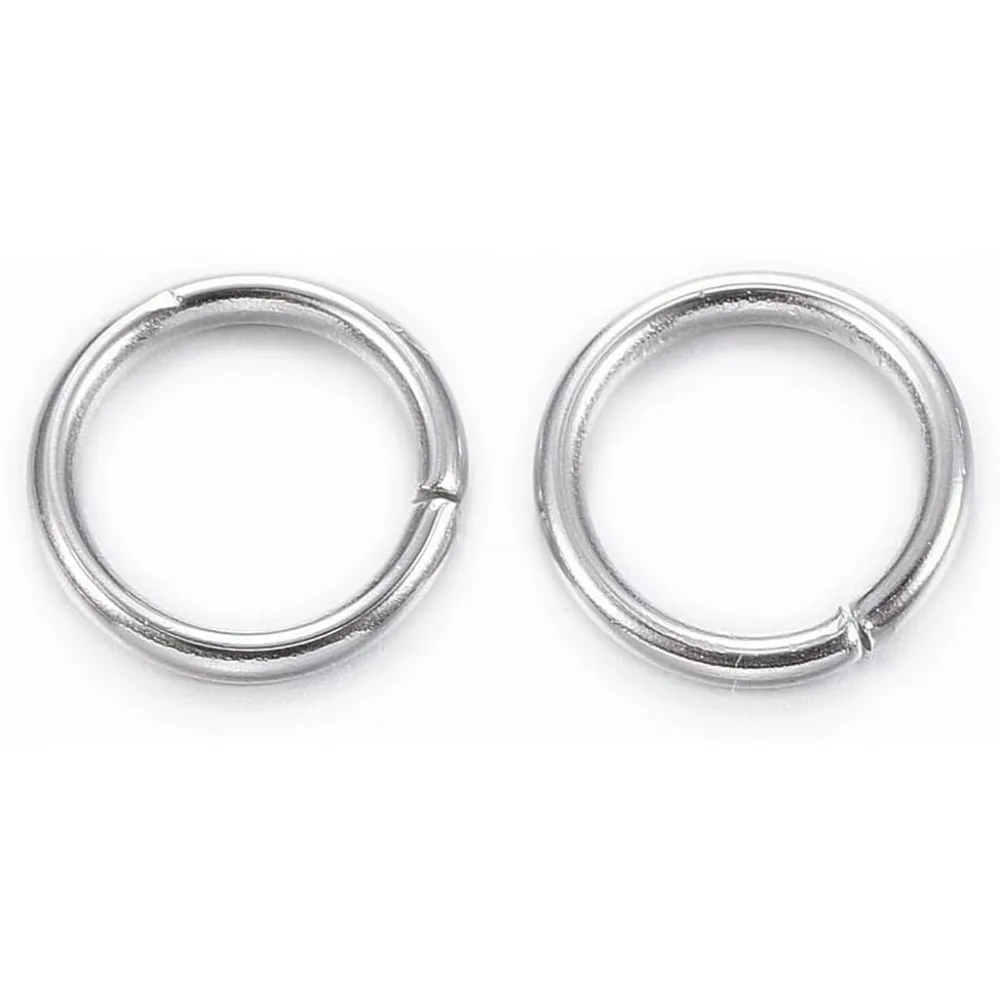 1000 pc Tarnish Resistant 304 Stainless Steel Jump Rings Open Jump Rings Stainless Steel Color 20 Gauge 6x0.8mm Inner Diameter