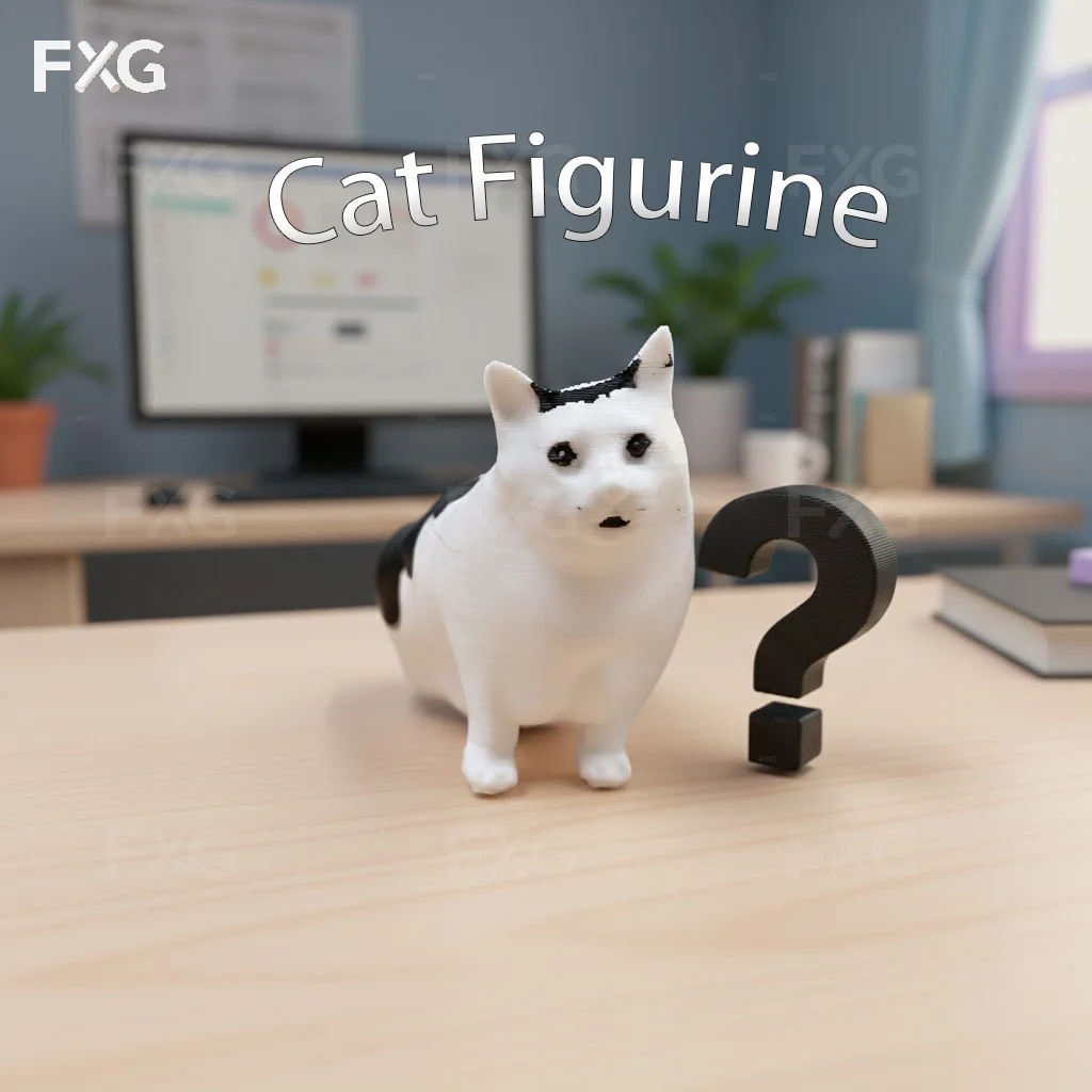 ของตกแต่งรูปแมวสีดำ-ขาว 1 ชิ้น รูปทรงแมวสุดสร้างสรรค์ ดีไซน์ภาพแมวและสีหน้าแปลกประหลาด