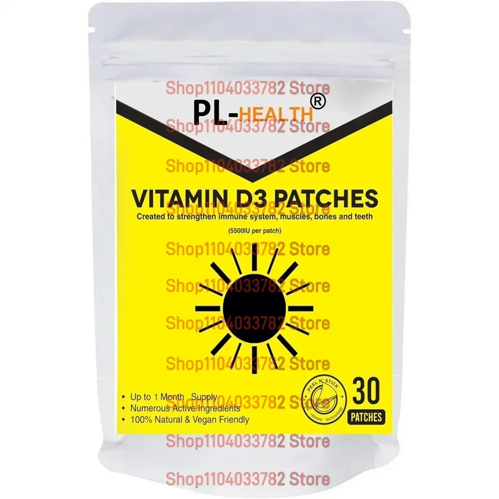 Vitamin D3 Transdermal Patches 5500IU  High Strength - 30 Patches One Month Supply