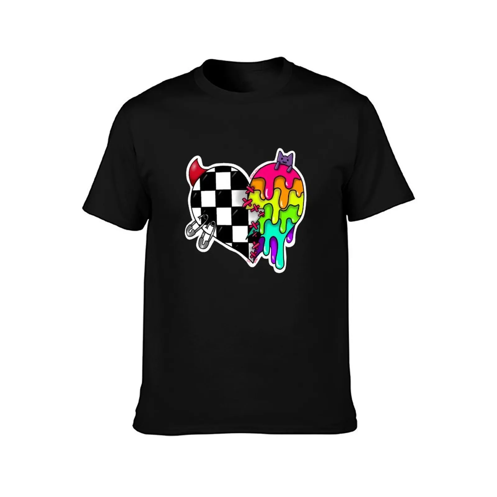 Scemo Half n Half Heart T-Shirt t shirt man cotton T-Shirt